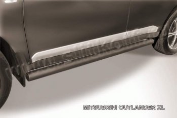 8 349 р. Защита порогов Slitkoff  Mitsubishi Outlander  XL (2005-2009) (Цвет: серебристый)  с доставкой в г. Калуга. Увеличить фотографию 1