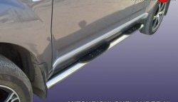 13 949 р. Защита порогов из трубы d76 мм с пластиковыми вставками для ног Slitkoff  Mitsubishi Outlander  XL (2005-2009) (Нержавейка, Полированная)  с доставкой в г. Калуга. Увеличить фотографию 1