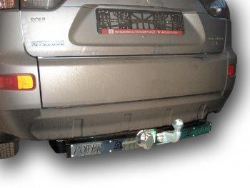 Фаркоп Лидер Плюс (съемный шар тип F, с нержавеющей пластиной) Mitsubishi Outlander XL (CW)  дорестайлинг (2005-2009)
