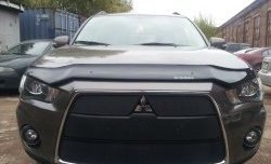 2 899 р. Сетка на бампер Russtal (черная)  Mitsubishi Outlander  XL (2010-2013)  с доставкой в г. Калуга. Увеличить фотографию 1
