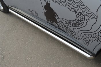 13 849 р. Защита порогов на Russtal (труба D63)  Mitsubishi Outlander  GF (2012-2014) (Защита порогов с со скосами на торцах (вариант 1))  с доставкой в г. Калуга. Увеличить фотографию 2