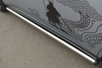 12 849 р. Защита порогов на Russtal (труба D63)  Mitsubishi Outlander  GF (2012-2014) (Защита порогов с загрушками на торцах (вариант 2))  с доставкой в г. Калуга. Увеличить фотографию 2