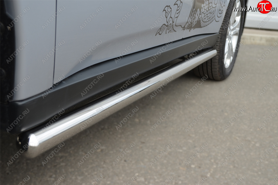 13 849 р. Защита порогов на Russtal (труба D63)  Mitsubishi Outlander  GF (2012-2014) (Защита порогов с закругленными торцами (вариант 3))  с доставкой в г. Калуга