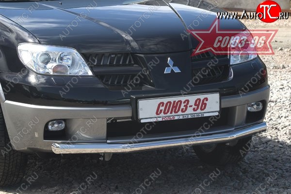 9 584 р. Защита переднего бампера одинарная Souz-96 (d60) Mitsubishi Outlander CU (2003-2009)  с доставкой в г. Калуга