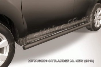 7 749 р. Защита порогов Slitkoff Mitsubishi Outlander XL (CW)  рестайлинг (2010-2013) (Цвет: серебристый)  с доставкой в г. Калуга. Увеличить фотографию 1