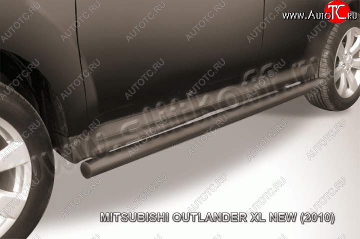 7 749 р. Защита порогов Slitkoff  Mitsubishi Outlander  XL (2010-2013) (Цвет: серебристый)  с доставкой в г. Калуга