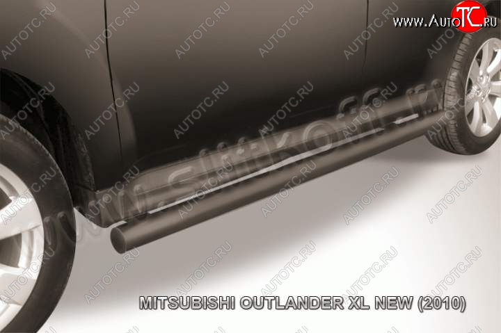 8 349 р. Защита порогов Slitkoff  Mitsubishi Outlander  XL (2010-2013) (Цвет: серебристый)  с доставкой в г. Калуга