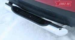 9 089 р. Защита заднего бампера с подножкой пластиковой диаметром 76 мм Souz-96 Mitsubishi Outlander XL (CW)  рестайлинг (2010-2013)  с доставкой в г. Калуга. Увеличить фотографию 1