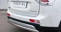 15 649 р. Защита заднего бампера (Ø75x42 мм, нержавейка) Russtal  Mitsubishi Outlander  GF (2014-2016)  с доставкой в г. Калуга. Увеличить фотографию 1
