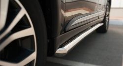 15 299 р. Защита порогов из круглой трубы диаметром 63 мм (рестайлинг) Russtal  Mitsubishi Outlander  GF (2015-2018) (Защита порогов с со скосами на торцах (вариант 1))  с доставкой в г. Калуга. Увеличить фотографию 3