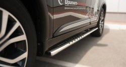 27 699 р. Защита порогов с круглыми вставками для ног из овальной трубы диаметром 75x42 мм (рестайлинг) Russtal  Mitsubishi Outlander  GF (2015-2018)  с доставкой в г. Калуга. Увеличить фотографию 3