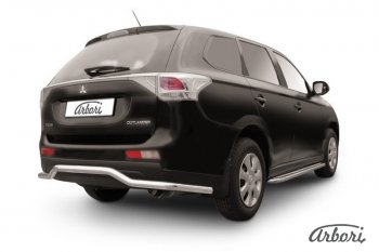 13 229 р. Защита заднего бампера Arbori (волна, нержавейка, 1 труба d57 mm).  Mitsubishi Outlander  GF (2014-2016) 1-ый рестайлинг  с доставкой в г. Калуга. Увеличить фотографию 1