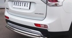 15 999 р. Защита заднего бампера (Ø63 и 42 мм, нержавейка) Russtal  Mitsubishi Outlander  GF (2014-2016)  с доставкой в г. Калуга. Увеличить фотографию 3