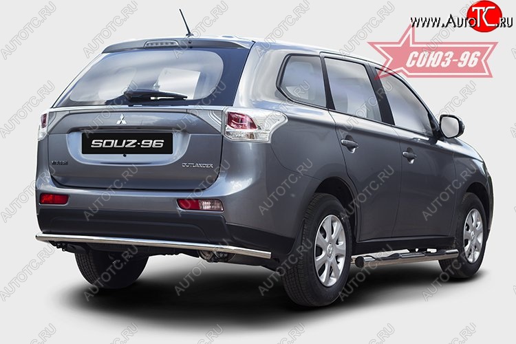 10 799 р. Защита заднего бампера Souz-96 Premium (d42) Mitsubishi Outlander GF дорестайлинг (2012-2014)  с доставкой в г. Калуга