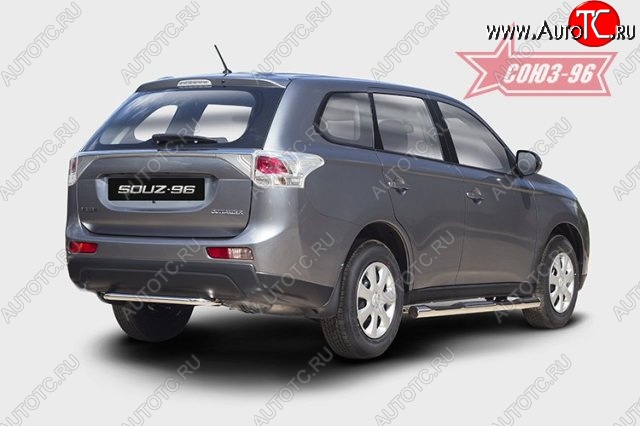 9 359 р. Узкая защита заднего бампера (d42) Souz-96 Mitsubishi Outlander GF дорестайлинг (2012-2014)  с доставкой в г. Калуга