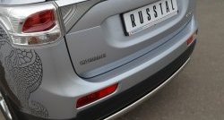 15 649 р. Защита заднего бампера (Ø75x42 мм, нержавейка) Russtal  Mitsubishi Outlander  GF (2012-2014)  с доставкой в г. Калуга. Увеличить фотографию 2