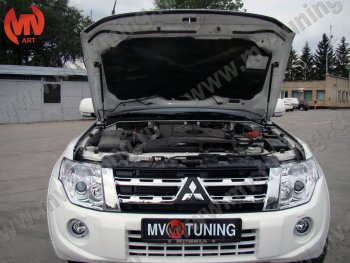 4 099 р. Упор капота MV-Tuning (двойной)  Mitsubishi Pajero ( 4 V90,  4 V80) (2006-2020)  с доставкой в г. Калуга. Увеличить фотографию 3