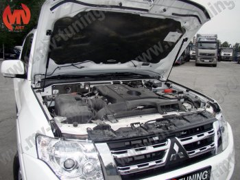 4 099 р. Упор капота MV-Tuning (двойной)  Mitsubishi Pajero ( 4 V90,  4 V80) (2006-2020)  с доставкой в г. Калуга. Увеличить фотографию 1