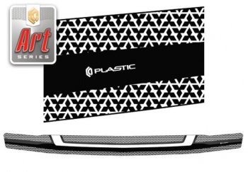 2 399 р. Дефлектор капота CA-Plastiс  Mitsubishi Pajero  3 V70 (1999-2003) (Серия Art черная)  с доставкой в г. Калуга. Увеличить фотографию 1