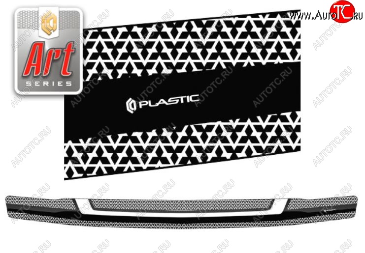 2 399 р. Дефлектор капота CA-Plastiс  Mitsubishi Pajero  3 V70 (1999-2003) (Серия Art черная)  с доставкой в г. Калуга