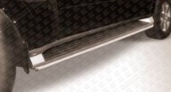 8 599 р. Защита штатных порогов из круглой трубы диаметром 42 мм Slitkoff  Mitsubishi Pajero  4 V90 (2006-2015) (Нержавейка, Полированная)  с доставкой в г. Калуга. Увеличить фотографию 1