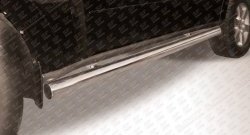 11 949 р. Защита порогов из круглой трубы диаметром 76 мм Slitkoff  Mitsubishi Pajero  4 V90 (2006-2015) (Нержавейка, Полированная)  с доставкой в г. Калуга. Увеличить фотографию 1