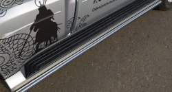 13 349 р. Защита порогов из круглой трубы диаметром 42 мм Russtal Mitsubishi Pajero 4 V90 1-ый рестайлинг (2011-2015) (Защита порогов с со скосами на торцах (вариант 1))  с доставкой в г. Калуга. Увеличить фотографию 1