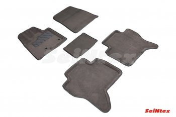 4 499 р. Комплект ворсовых ковриков в салон Seintex (3D, текстиль) Mitsubishi Pajero 4 V90 2-ой рестайлинг (2014-2020) (серые)  с доставкой в г. Калуга. Увеличить фотографию 1