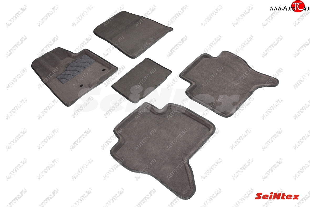 4 499 р. Комплект ворсовых ковриков в салон Seintex (3D, текстиль) Mitsubishi Pajero 4 V90 2-ой рестайлинг (2014-2020) (серые)  с доставкой в г. Калуга
