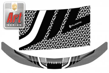 2 499 р. Дефлектор капота CA-Plastiс  Mitsubishi Pajero Sport  3 QE (2015-2021) (Серия Art черная)  с доставкой в г. Калуга. Увеличить фотографию 1
