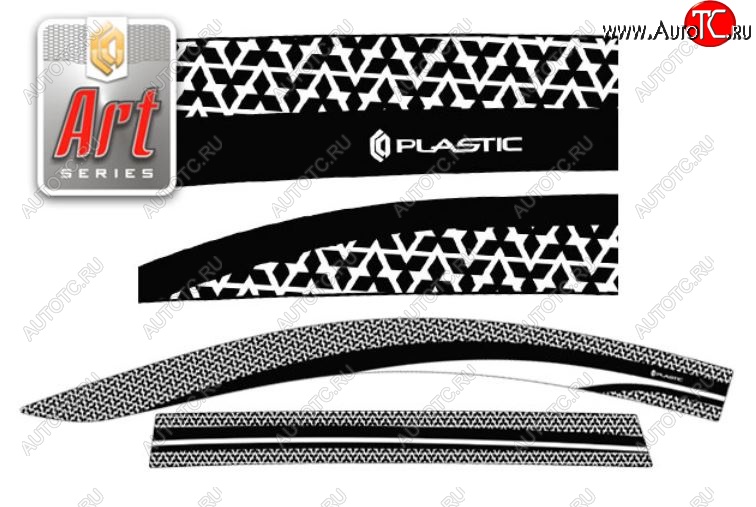 2 399 р. Дефлектора окон CA-Plastic  Mitsubishi Pajero Sport  3 QE (2015-2021) (Серия Art черная)  с доставкой в г. Калуга
