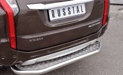 11 449 р. Защита заднего бампера (Ø63 мм, нержавейка) Russtal  Mitsubishi Pajero Sport  3 QE (2015-2021) (лист - алюминий, профиль - нержавейка)  с доставкой в г. Калуга. Увеличить фотографию 4