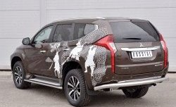 18 499 р. Защита заднего бампера (Ø76 мм, нержавейка) Russtal Mitsubishi Pajero Sport 3 QE дорестайлинг (2015-2021)  с доставкой в г. Калуга. Увеличить фотографию 2