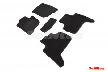 Комплект 3D ковриков в салон (ворсовые / чёрные) Seintex Mitsubishi Pajero Sport 3 QE дорестайлинг (2015-2021)
