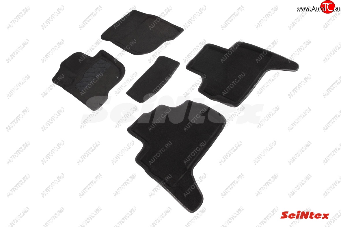 5 249 р. Комплект 3D ковриков в салон (ворсовые / чёрные) Seintex  Mitsubishi Pajero Sport  3 QE (2015-2021)  с доставкой в г. Калуга