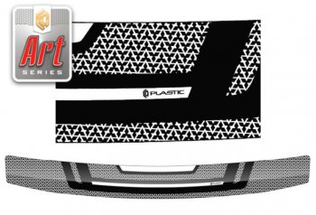 2 349 р. Дефлектор капота CA-Plastiс  Mitsubishi Pajero Sport  1 PA (1996-2008) (Серия Art черная)  с доставкой в г. Калуга. Увеличить фотографию 1