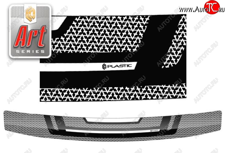 2 349 р. Дефлектор капота CA-Plastiс  Mitsubishi Pajero Sport  1 PA (1996-2008) (Серия Art черная)  с доставкой в г. Калуга