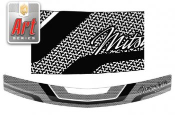 2 349 р. Дефлектор капота CA-Plastiс  Mitsubishi Pajero Sport ( 2 PB,  3 PB) (2008-2017) (Серия Art графит)  с доставкой в г. Калуга. Увеличить фотографию 1