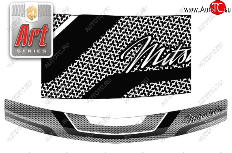2 349 р. Дефлектор капота CA-Plastiс  Mitsubishi Pajero Sport ( 2 PB,  3 PB) (2008-2017) (Серия Art графит)  с доставкой в г. Калуга