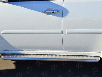 24 749 р. Пороги Russtal d63 с листом  Mitsubishi Pajero Sport  2 PB (2008-2013) (лист алюминий, труба нержавейка)  с доставкой в г. Калуга. Увеличить фотографию 1