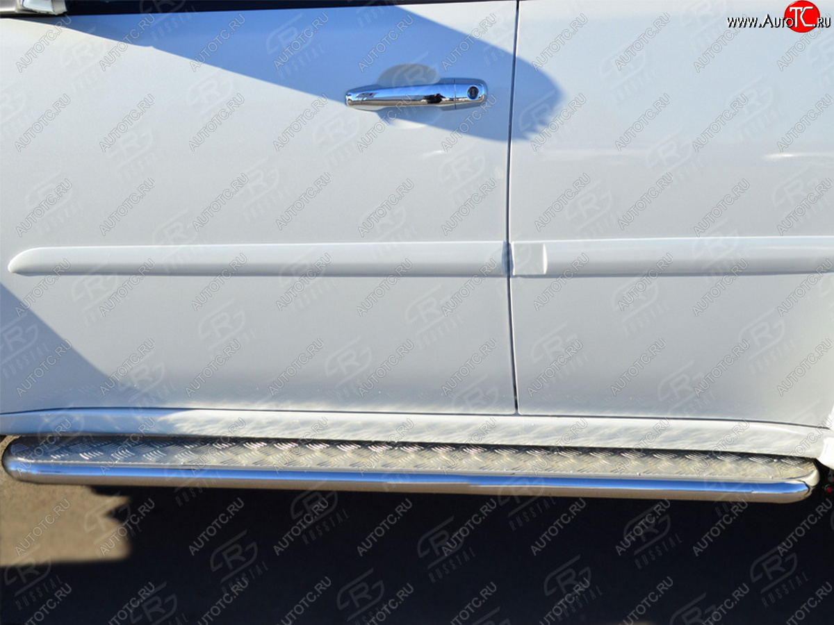 24 749 р. Пороги Russtal d63 с листом  Mitsubishi Pajero Sport  2 PB (2008-2013) (лист алюминий, труба нержавейка)  с доставкой в г. Калуга