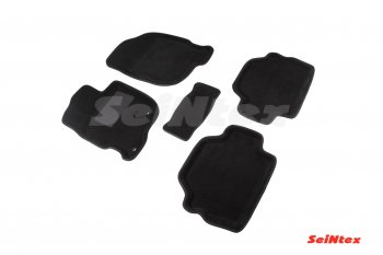 Комплект 3D ковриков в салон (ворсовые / чёрные) Seintex Mitsubishi Pajero Sport 2 PB дорестайлинг (2008-2013)