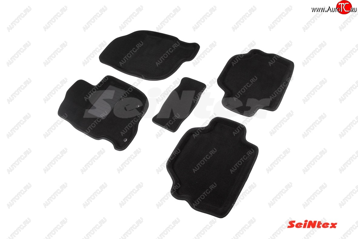 5 249 р. Комплект 3D ковриков в салон (ворсовые / чёрные) Seintex  Mitsubishi Pajero Sport  2 PB (2008-2013)  с доставкой в г. Калуга