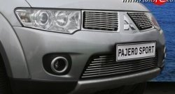 5 399 р. Декоративная вставка решетки радиатора Berkut Mitsubishi Pajero Sport 2 PB дорестайлинг (2008-2013)  с доставкой в г. Калуга. Увеличить фотографию 1