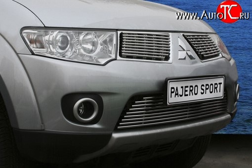 5 399 р. Декоративная вставка решетки радиатора Berkut  Mitsubishi Pajero Sport  2 PB (2008-2013)  с доставкой в г. Калуга