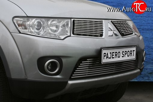 5 399 р. Декоративная вставка решетки радиатора Berkut Mitsubishi Pajero Sport PB дорестайлинг (2008-2013)  с доставкой в г. Калуга