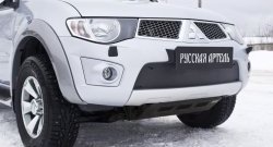 1 159 р. Зимняя заглушка решетки переднего бампера РА  Mitsubishi Pajero Sport  2 PB (2008-2013)  с доставкой в г. Калуга. Увеличить фотографию 3