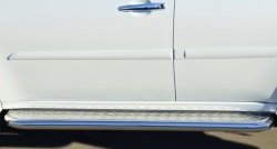 19 509 р. Порожки для ног (Ø63) Russtal  Mitsubishi Pajero Sport  2 PB (2008-2013) (лист - алюминий, профиль - нержавейка)  с доставкой в г. Калуга. Увеличить фотографию 1