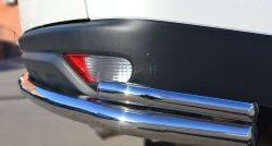 15 649 р. Защита заднего бампера (2 трубы Ø76 и 42 мм с уголками, нержавейка) Russtal  Mitsubishi Pajero Sport  3 PB (2013-2017)  с доставкой в г. Калуга. Увеличить фотографию 3