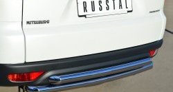 16 999 р. Защита заднего бампера (2 трубы Ø63 мм, нержавейка) Russtal  Mitsubishi Pajero Sport  3 PB (2013-2017)  с доставкой в г. Калуга. Увеличить фотографию 2